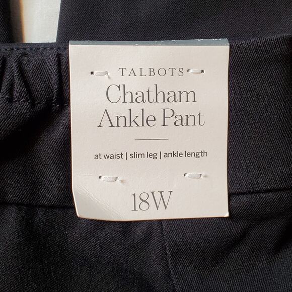 Talbots Women's Size 18W NWT Chatham Ankle Pants Slim Leg Black - Picture 8 of 9